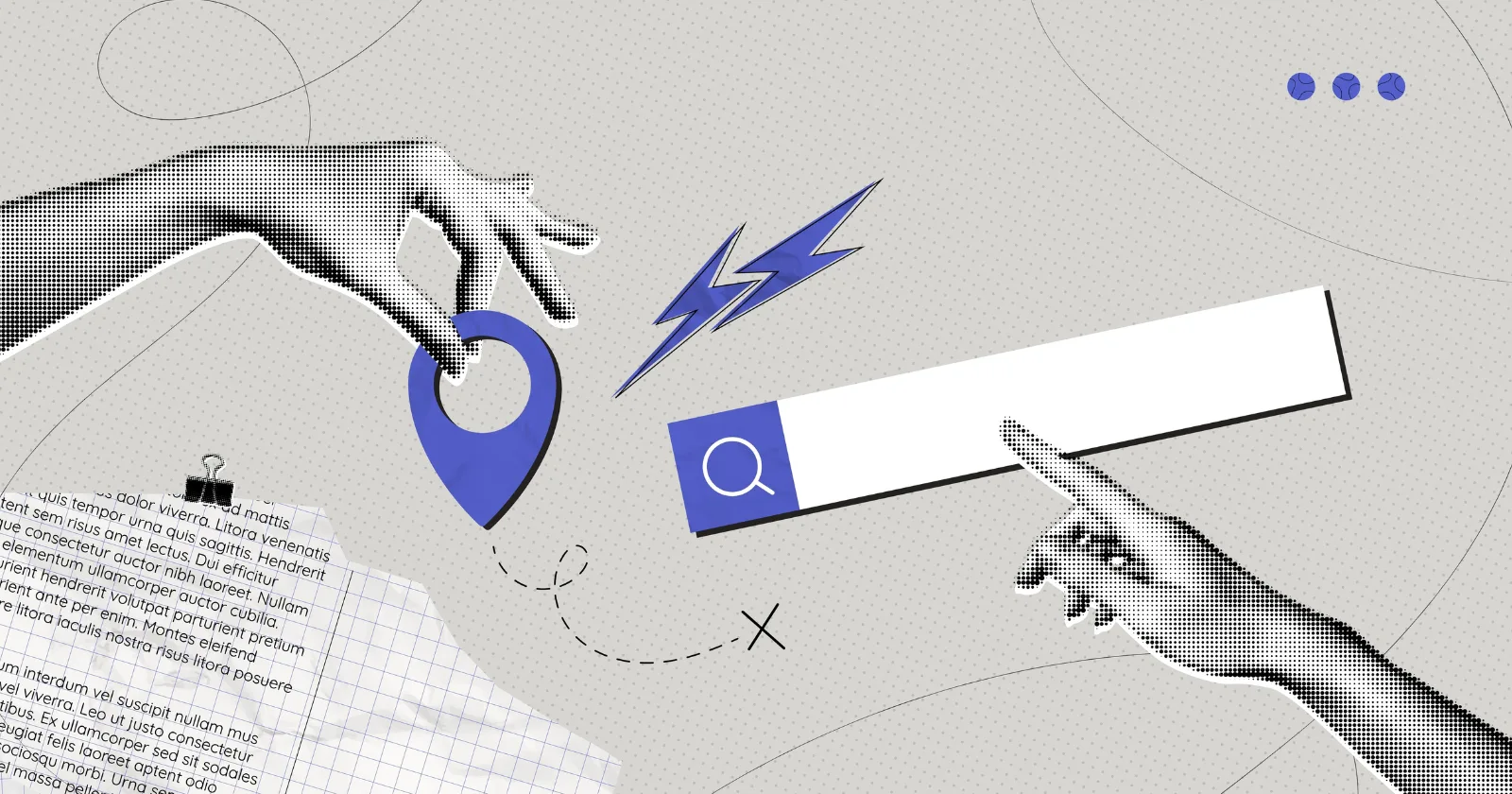 Pantalla de celular con AI Overview de Google mostrando resultados locales de un negocio