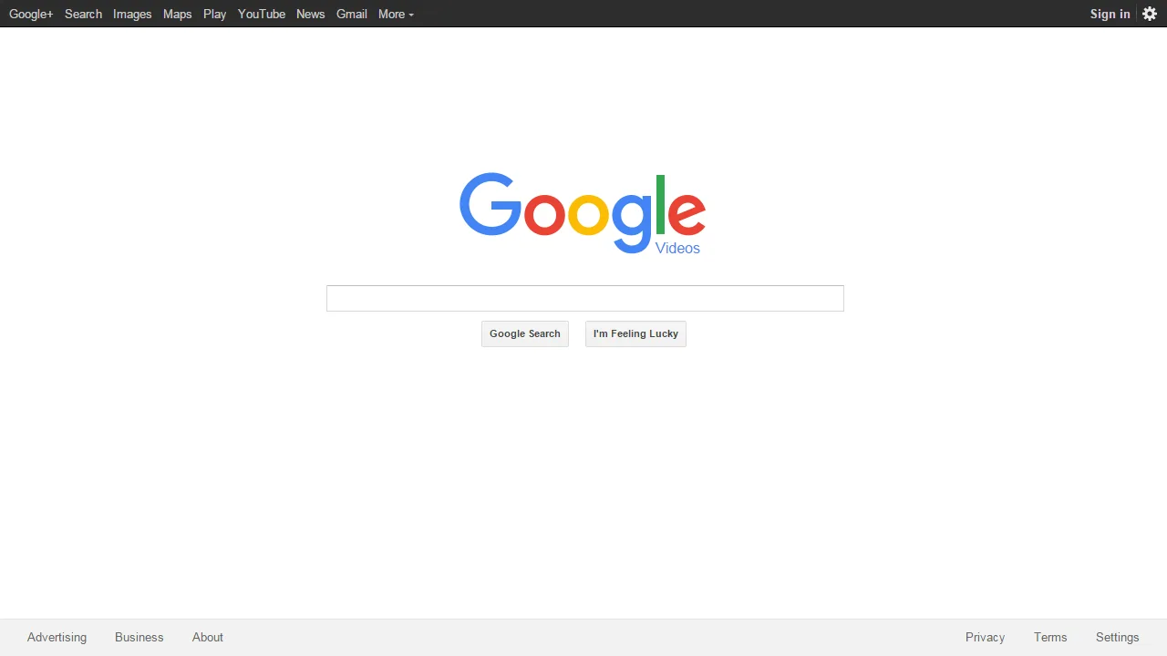 Captura de pantalla de la pagina principal de un motor de busqueda web